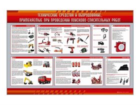 Стенд "Технические средства и оборудование, применяемые при проведении поисково-спасательных работ" ✅