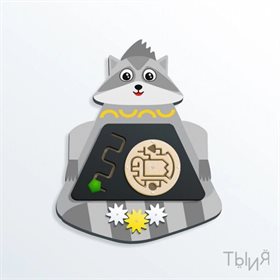 Настенный бизиборд "Енот" для садов и школ
