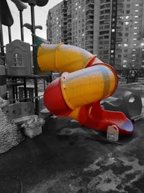 Горка-тоннель с оборотом 360 градусов с высоты 1,5-2,5 м