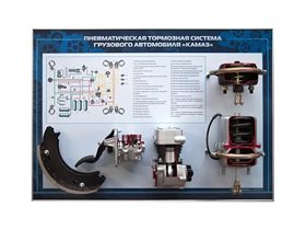 Стенд-планшет с комплектом деталей пневматической тормозной системы автомобиля ✅