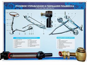 Стенд с разрезными агрегатами "Рулевое управление и передняя подвеска" (категория "D") ✅