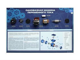Стенд "Однофазная машина переменного тока" с макетными образцами в разрезе ✅