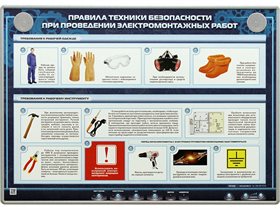Электрифицированный стенд "Правила техники безопасности при проведении электромонтажных работ" ✅