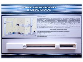 Стенд с макетными образцами "Монтаж электропроводки в кабель-каналах" ✅