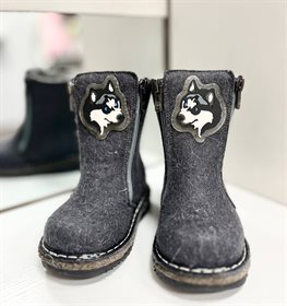 Детские унтоваленки для мальчиков, хаски, серые, размер 23, ФОМА, Россия (23710) LZ