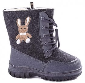 Валенки детские, размер 27-32, черные с зайцем 9463C-3