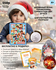 Набор №12. Деревянный тетрис + Шар раскраска 4+ (с подарком)