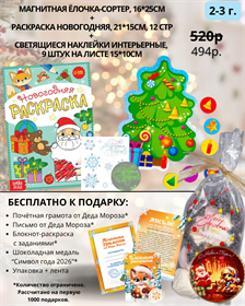 Набор №3. Сортер + Раскраска + Наклейки 2-3 г. (с подарком)