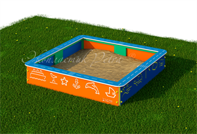 Комплект «Песочница с ПДД» Размер: 2000*2000*300 мм (монобортик тематика на выбор)