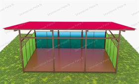 Теневой навес с цинковым напылением и акриловыми панелями 8000*4000 мм (32 кв.м)