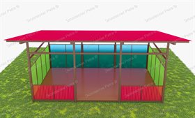 Теневой навес с цинковым напылением и акриловыми панелями (с бортиком) 6000*4000 мм (24 кв.м)