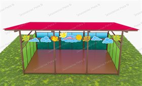 Теневой навес с цинковым напылением, акриловыми панелями и Экопластиком Petra 8000*4000 мм (32 кв.м)