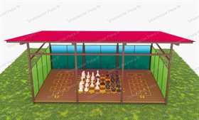 Теневой навес с интерактивным полом из Экопластика Petra 5000*4000 мм (20 кв.м)