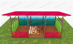 Теневой навес с интерактивным полом из Экопластика Petra (с бортиком) 8000*4000 мм (32 кв.м)