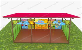 Теневой навес с интерактивными модулями и элементами из Экопластика Petra 6000*4000 мм (24 кв.м)