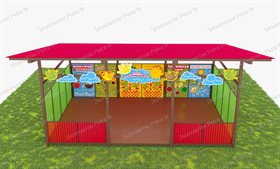 Теневой навес с интерактивными модулями и элементами из Экопластика Petra (с бортиком) 5000*4000 мм (20 кв.м)