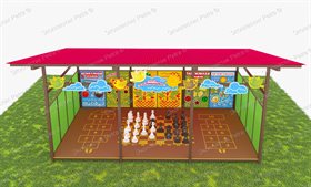 Теневой навес с интерактивным полом и модулями из Экопластика Petra 6000*4000 мм (24 кв.м)