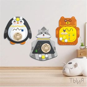 Комплект настенных бизибордов "Зоопарк"