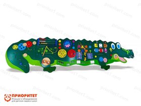 Тактильно-развивающая панель Супер-крокодил №2