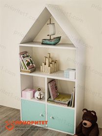 Стеллаж с распашными дверцами и открытыми полками Мятная сказка