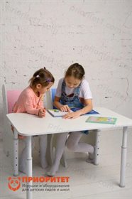 Стол Классика прямоугольный белый на телескопических ножках