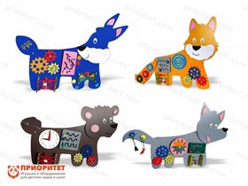 Набор бизибордов Лесные жители №2 (заяц, лиса, волк, медведь)