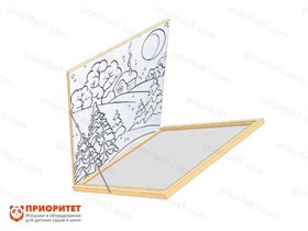 Настенный модуль с откидной рамой Многоразовая раскраска (75x75)