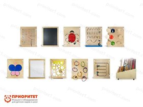 Набор тактильно-развивающих панелей с системой хранения Счастливое детство