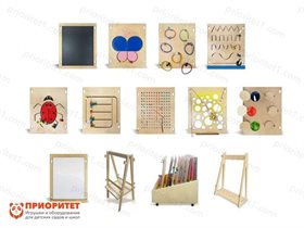 Набор панелей Счастливое детство (10 пан., настенное и напольное основание, тележка)