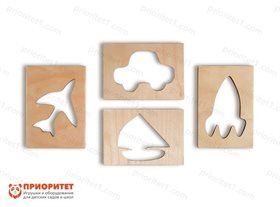 Трафареты для рисования песком Виды транспорта (4 штуки)