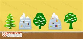 Комплексное настенное решение - экополки Леса и горы
