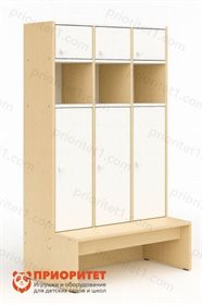 Шкаф-раздевалка 3-х местная закрытая из серии Медовая