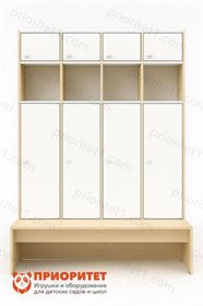 Шкаф-раздевалка 4-х местная закрытая из серии Медовая