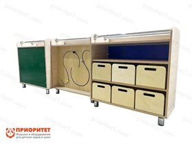 Игровой мобильный двухсторонний стеллаж Познавательные уроки