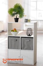 Стеллаж Нарния с дверцами и полками Д-20 БЕЛЫЙ