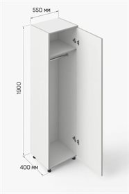 Шкаф медицинский для одежды односекционный из серии Медовая