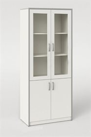 Шкаф-витрина медицинский двухсекционный для хранения документов из серии Медовая