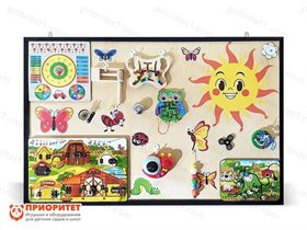 Тактильно-развивающая панель В деревне