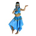 Карнавальный костюм "Восточная красавица. Лейла", повязка, топ, юбка, цвет голубой, р-р 32, рост 122-128 см - фото 106150063