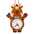 Детские новогодние часы из фетра, Рождественский лось - фото 109417585