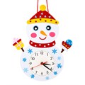 Детские новогодние часы из фетра, Снеговик - фото 109417589