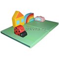 "Игровой развивающий коврик" мат 150*100*10 см. - 2 шт, 4 объемные фигуры на липе - фото 113384750