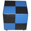"Шахматка" пуф каркасный без аппликации (ЛДСП+ВИК) сине-черный, Расцветки модели «Шахматка» - фото 113894834