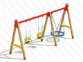 Качели Трёхместные Кб Фортуна с Гнездом Усил - фото 114848881