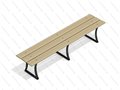 Скамейка уличная Стандарт без спинки 02 - фото 114997794