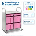Мобильный стеллаж Сенсориум M с 6 контейнерами (2 малых, 4 больших контейнера) - фото 115219326