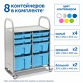 Мобильный стеллаж Сенсориум M с 8 контейнерами (4 малых, 2 средних, 2 больших контейнера) - фото 115219342 Мобильный стеллаж Сенсориум M с 8 контейнерами (4 малых, 2 средних, 2 больших контейнера) - фото 115219342
