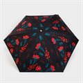 Зонт женский механический «Красные цветы», 6 спиц, складывается в размер телефона - фото 116443234