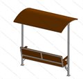 Скамья с навесом 02 - фото 117475231