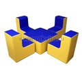 Квартет (стол + 4 кресла) комплект детской мягкой мебели желто-синий, Расцветки данной модели - фото 117476869